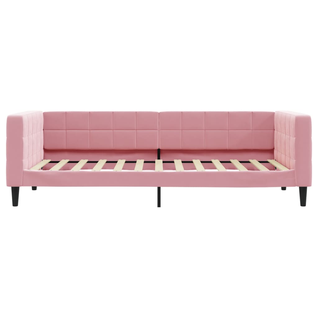 vidaXL Sofá cama con colchón terciopelo rosa 90x200 cm