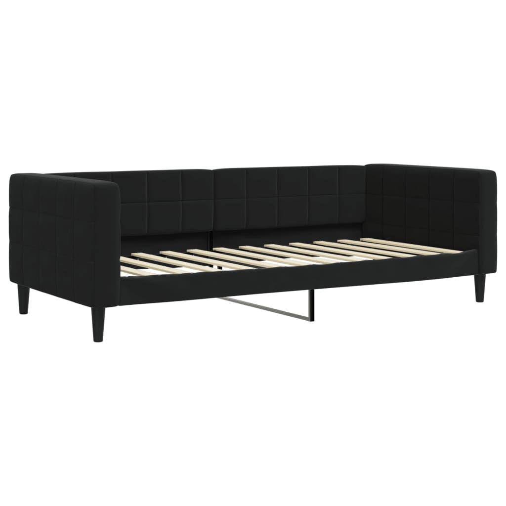 vidaXL Sofá cama con colchón terciopelo negro 90x200 cm