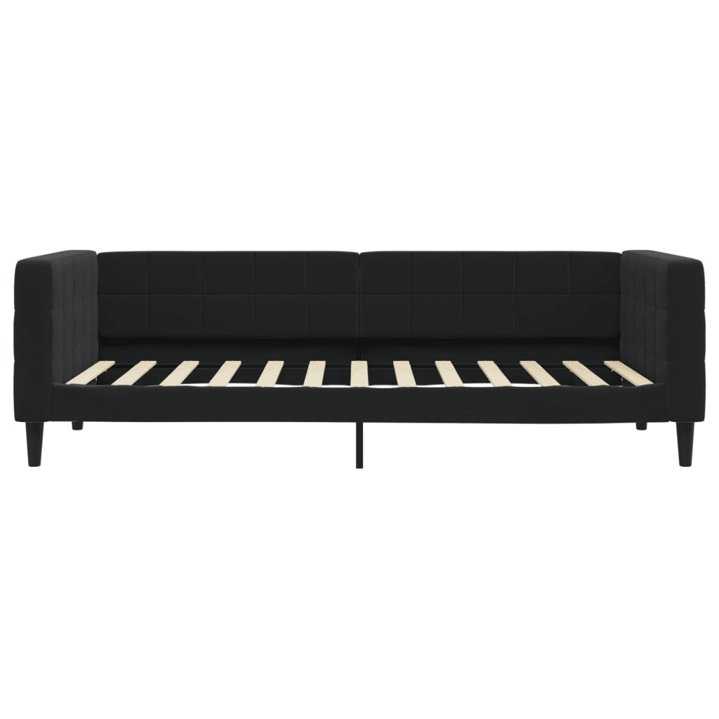 vidaXL Sofá cama con colchón terciopelo negro 90x200 cm