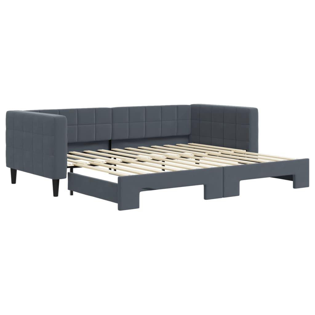 vidaXL Sofá cama nido terciopelo gris oscuro 90x200 cm