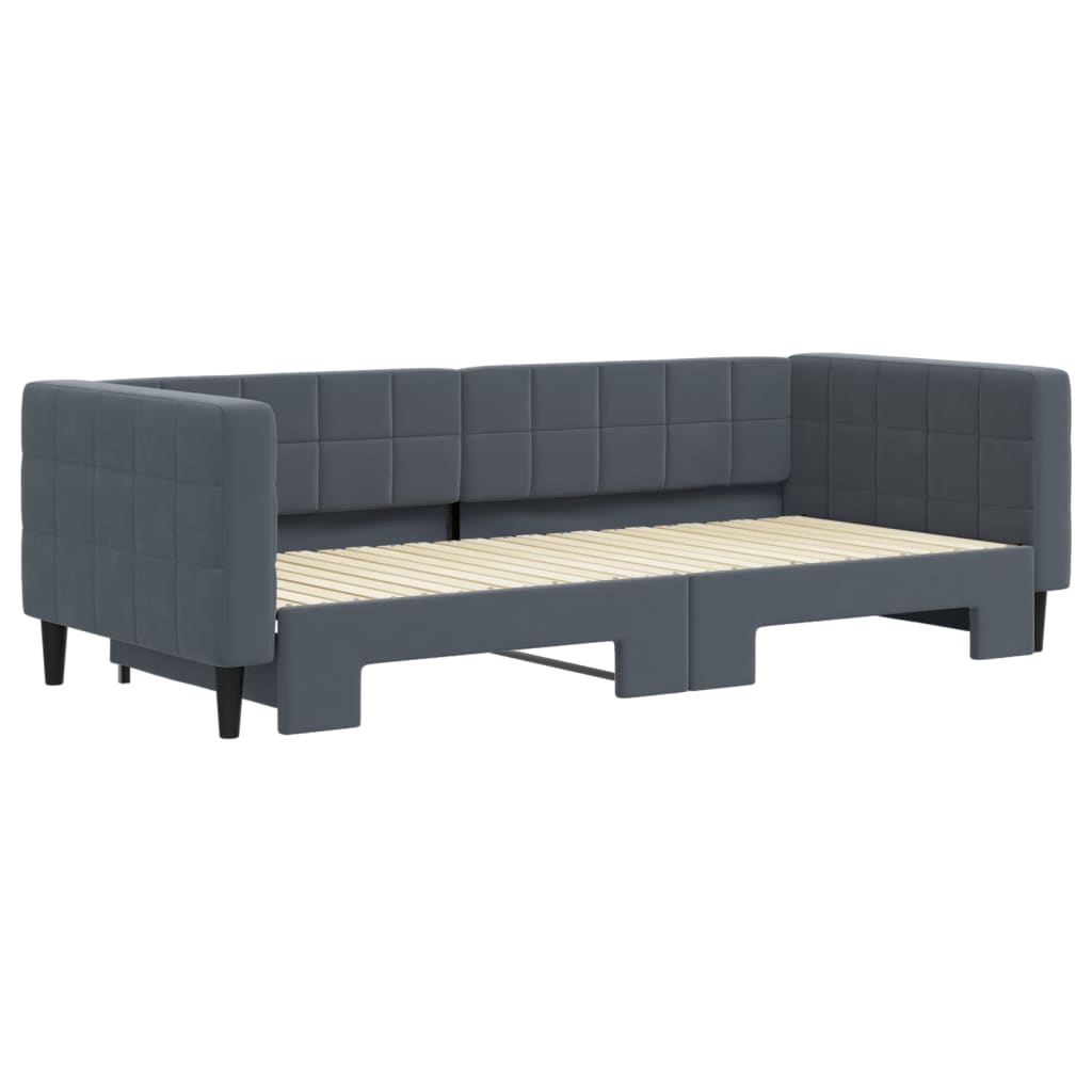 vidaXL Sofá cama nido terciopelo gris oscuro 90x200 cm