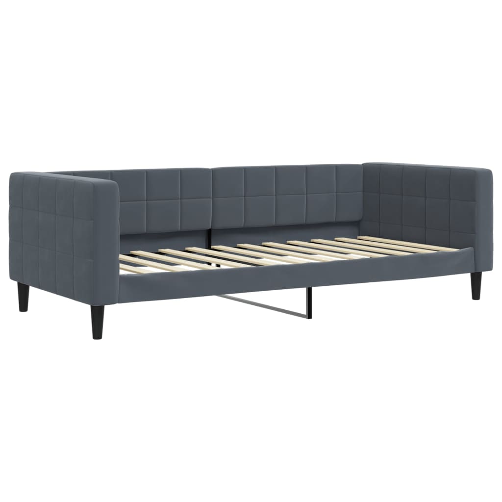 vidaXL Sofá cama nido terciopelo gris oscuro 90x200 cm