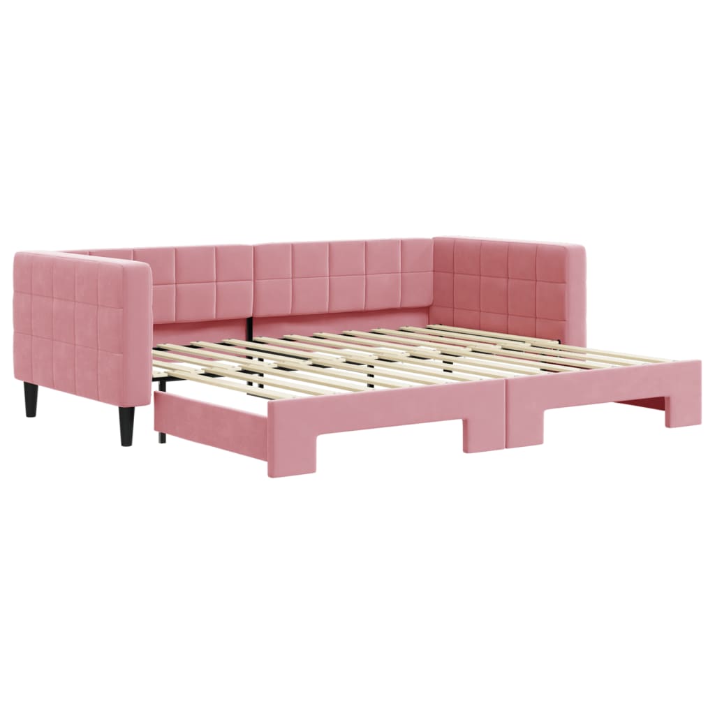 vidaXL Sofá cama nido terciopelo rosa 90x200 cm