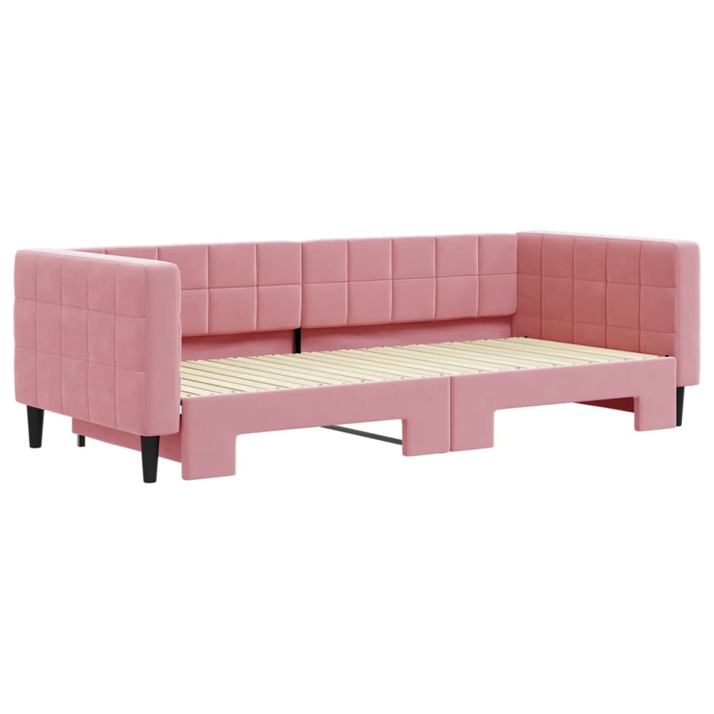 vidaXL Sofá cama nido terciopelo rosa 90x200 cm