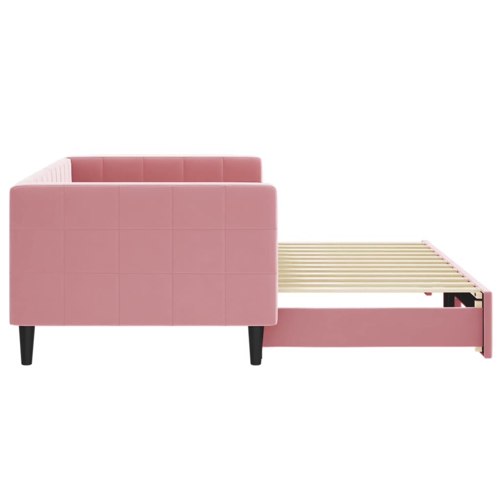 vidaXL Sofá cama nido terciopelo rosa 90x200 cm