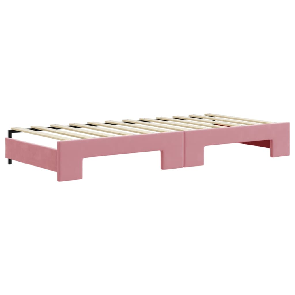 vidaXL Sofá cama nido terciopelo rosa 90x200 cm