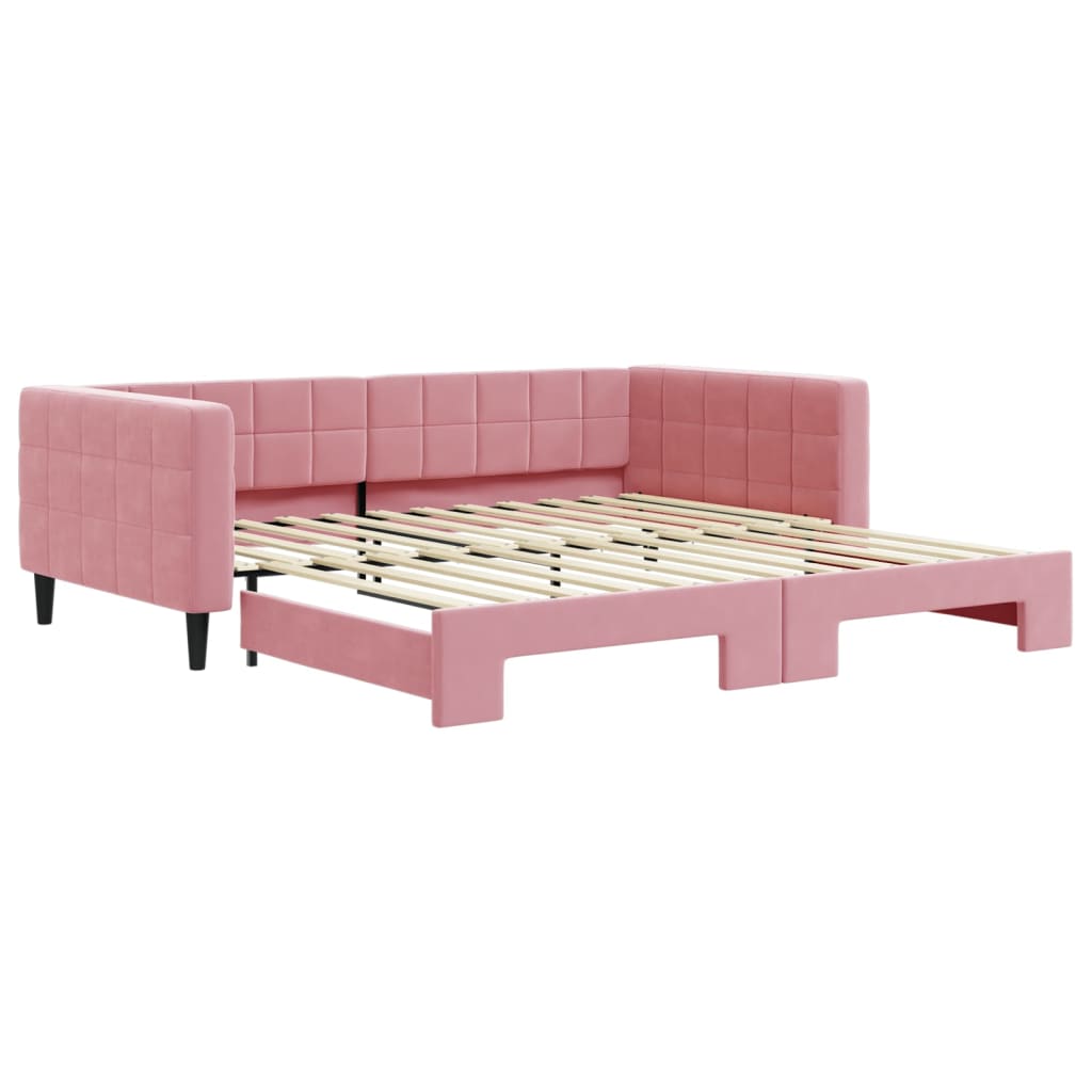 vidaXL Sofá cama nido terciopelo rosa 100x200 cm