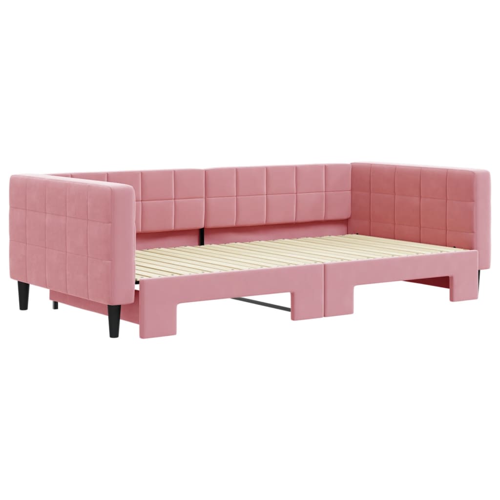 vidaXL Sofá cama nido terciopelo rosa 100x200 cm