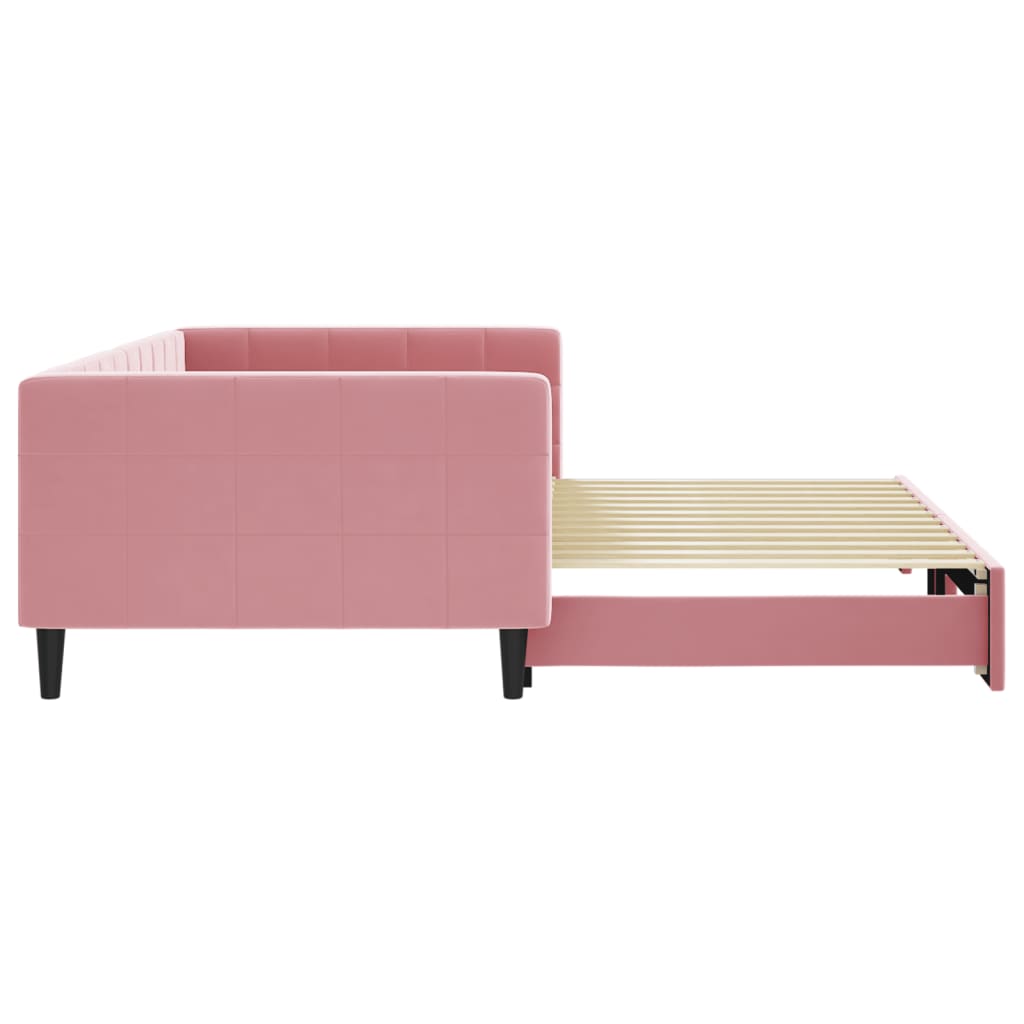 vidaXL Sofá cama nido terciopelo rosa 100x200 cm