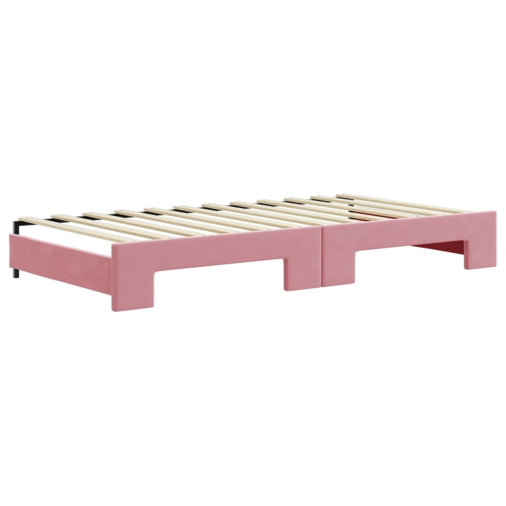 vidaXL Sofá cama nido terciopelo rosa 100x200 cm