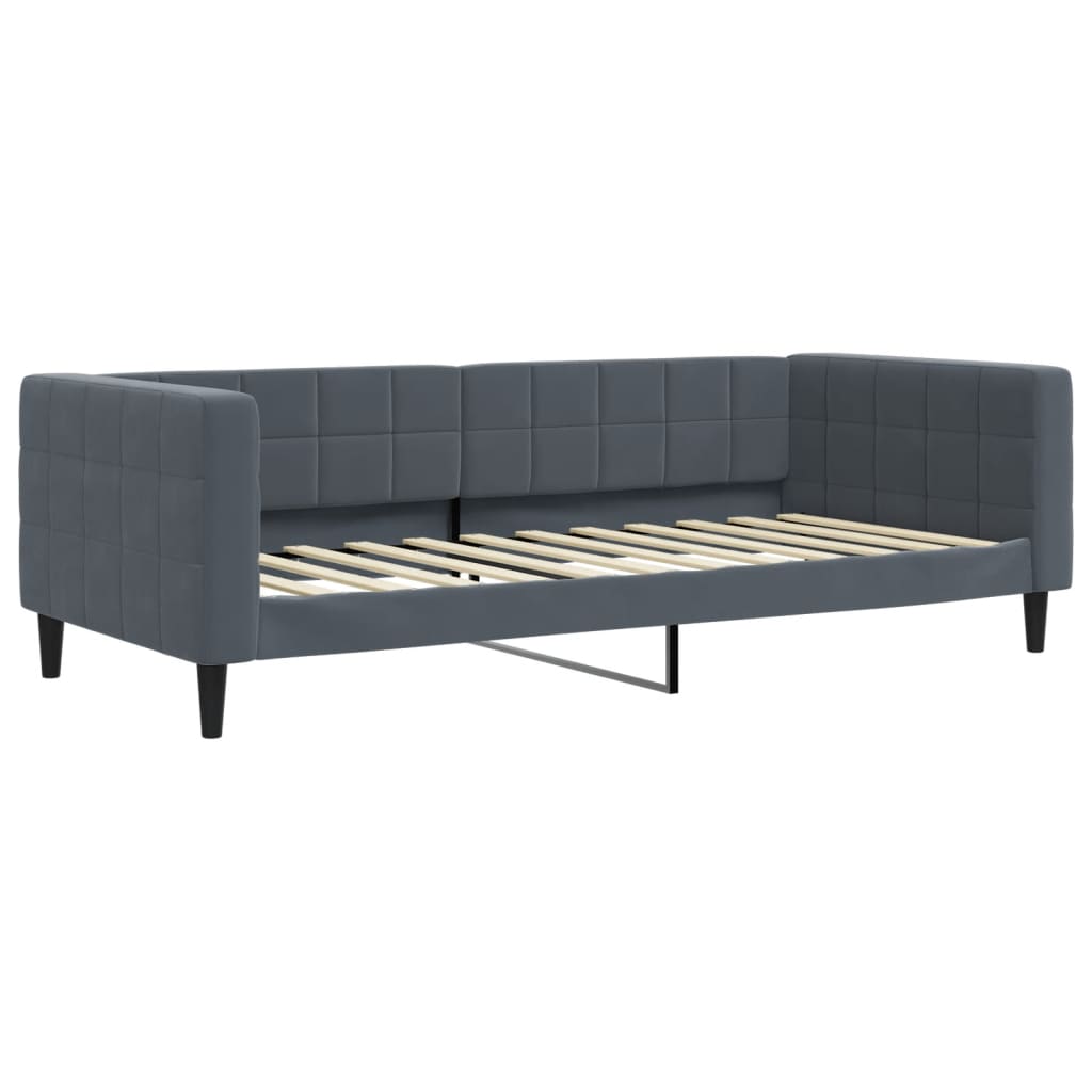 vidaXL Sofá cama nido con colchón terciopelo gris oscuro 90x200 cm