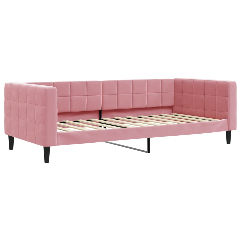 vidaXL Sofá cama nido con colchón terciopelo rosa 90x200 cm