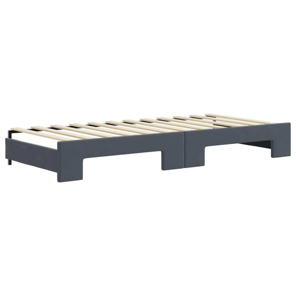 vidaXL Sofá cama nido con cajones terciopelo gris oscuro 90x200 cm