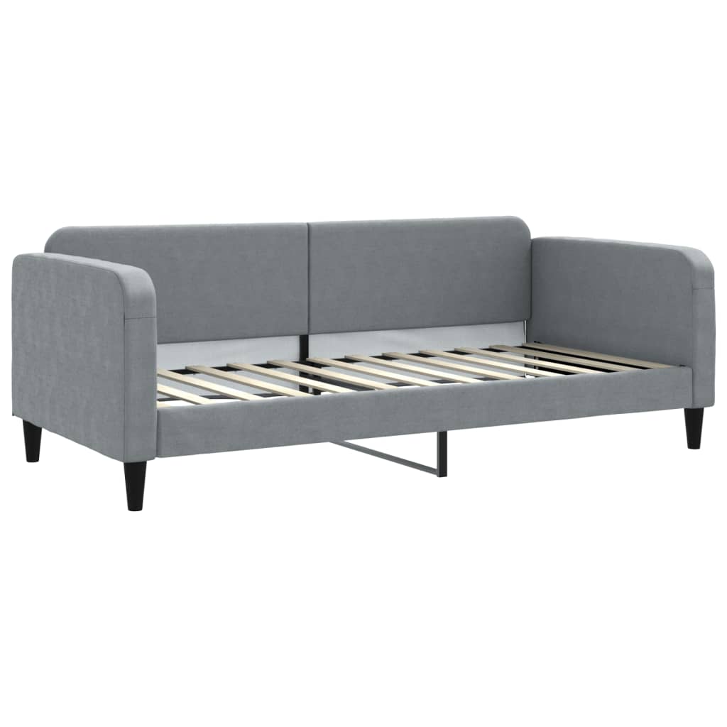 vidaXL Sofá cama nido con colchón tela gris claro 90x200 cm