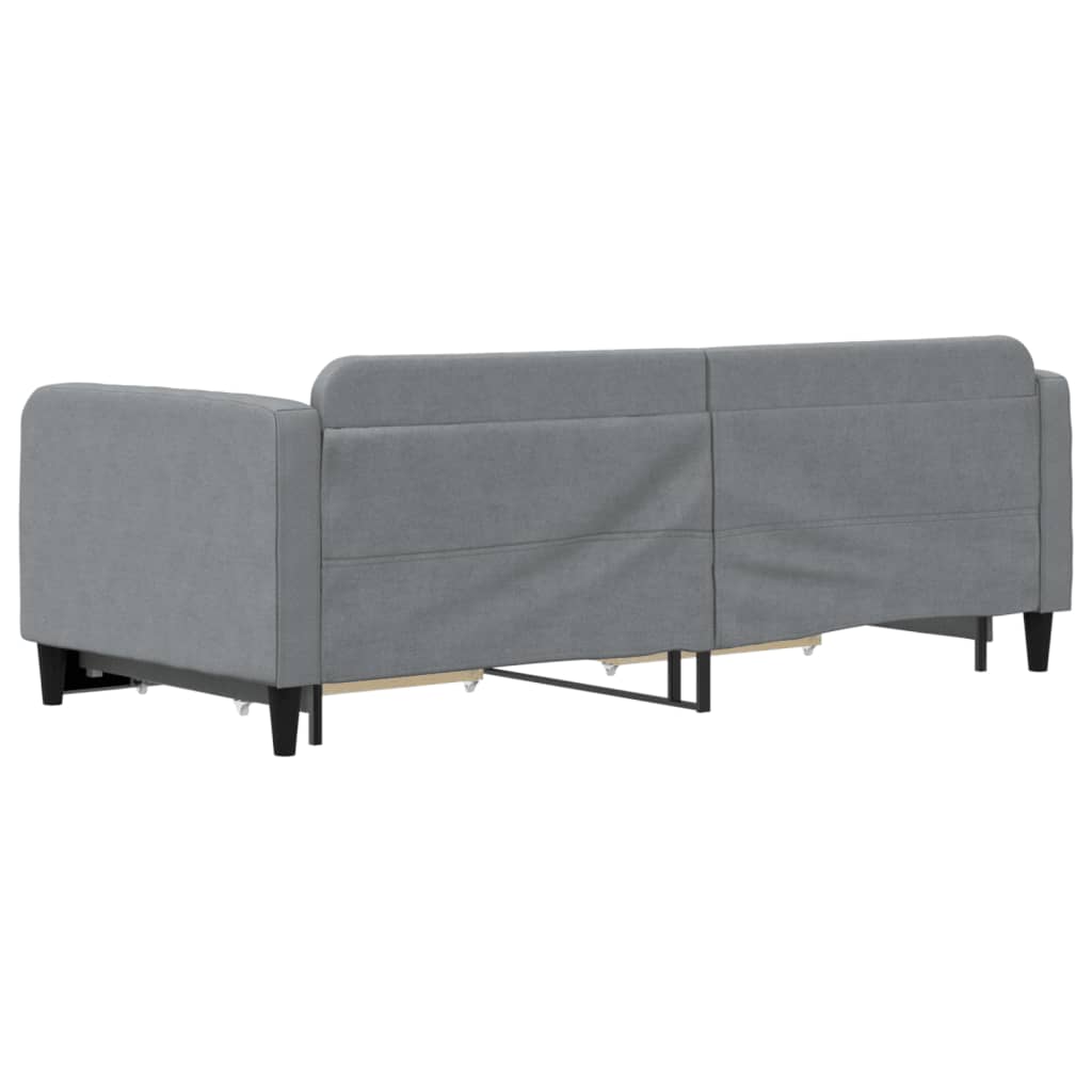 vidaXL Sofá cama nido con cajones tela gris claro 90x200 cm