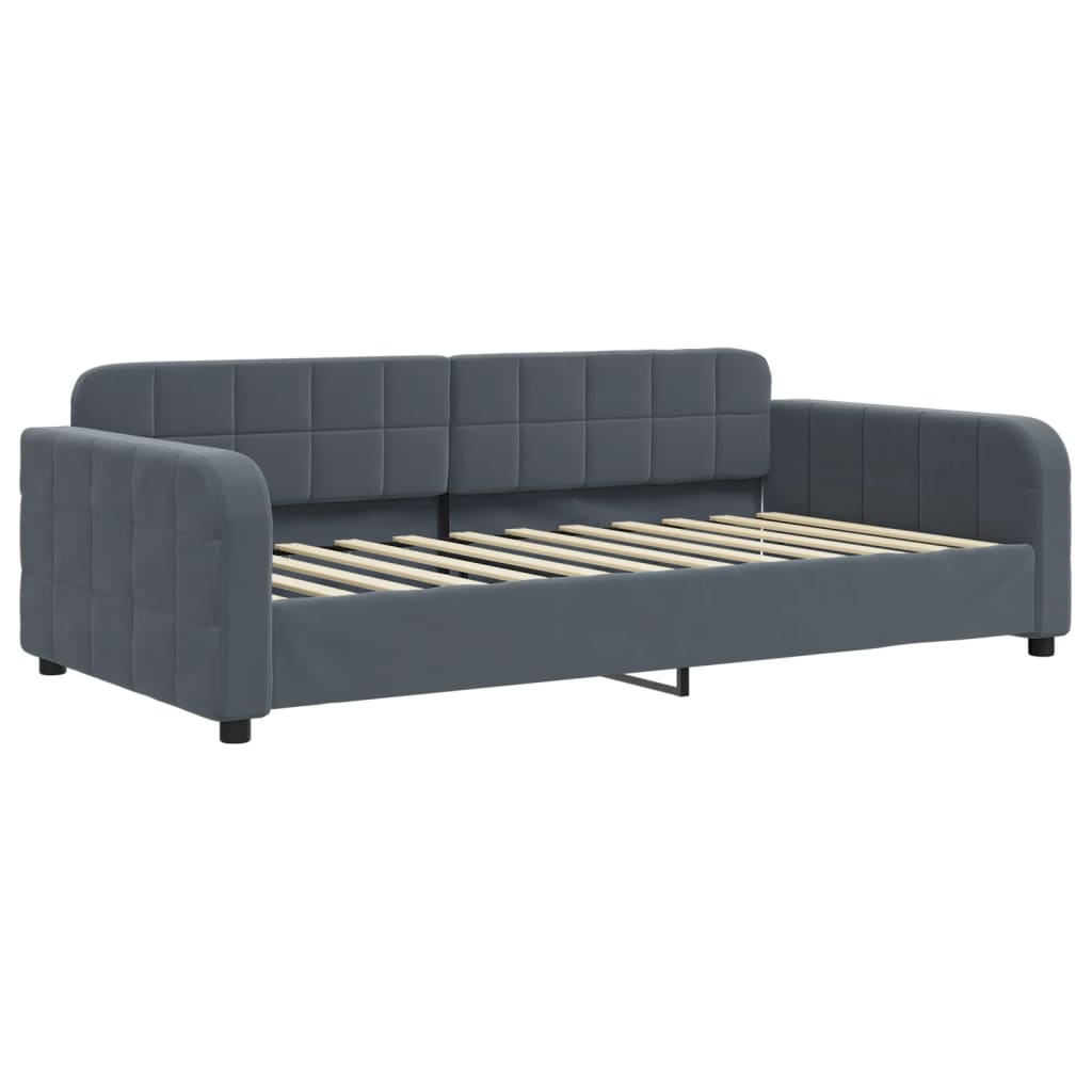 vidaXL Sofá cama con colchón terciopelo gris oscuro 90x200 cm