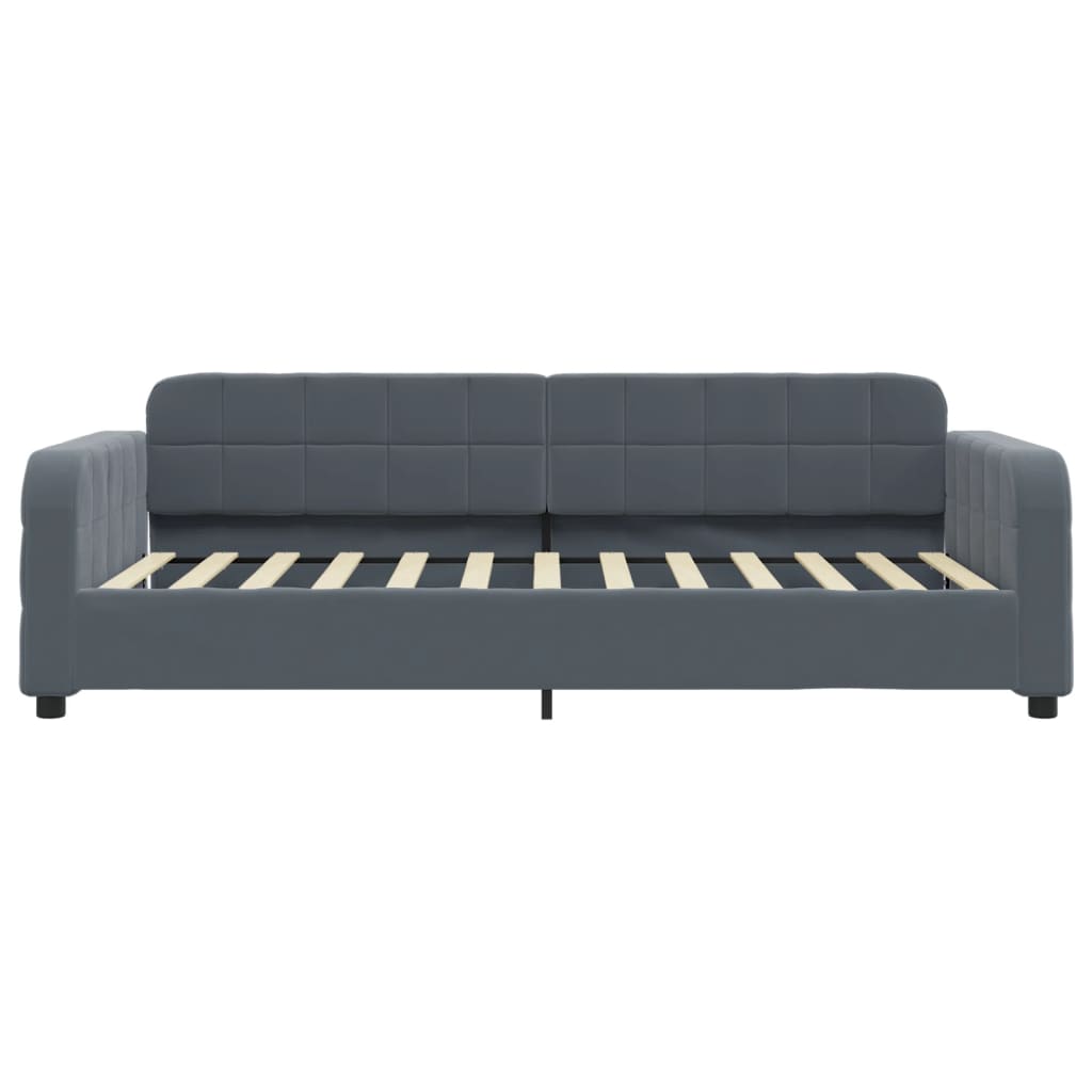 vidaXL Sofá cama con colchón terciopelo gris oscuro 90x200 cm