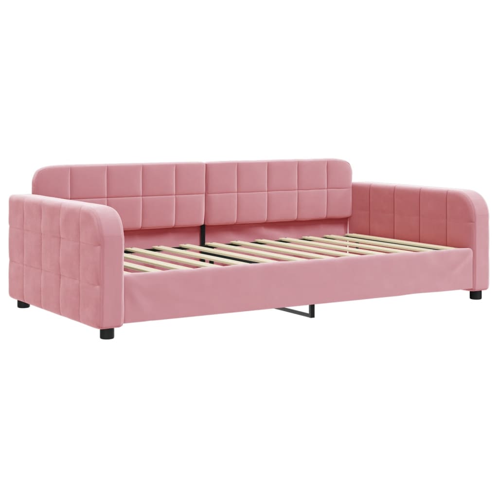 vidaXL Sofá cama con colchón terciopelo rosa 90x200 cm