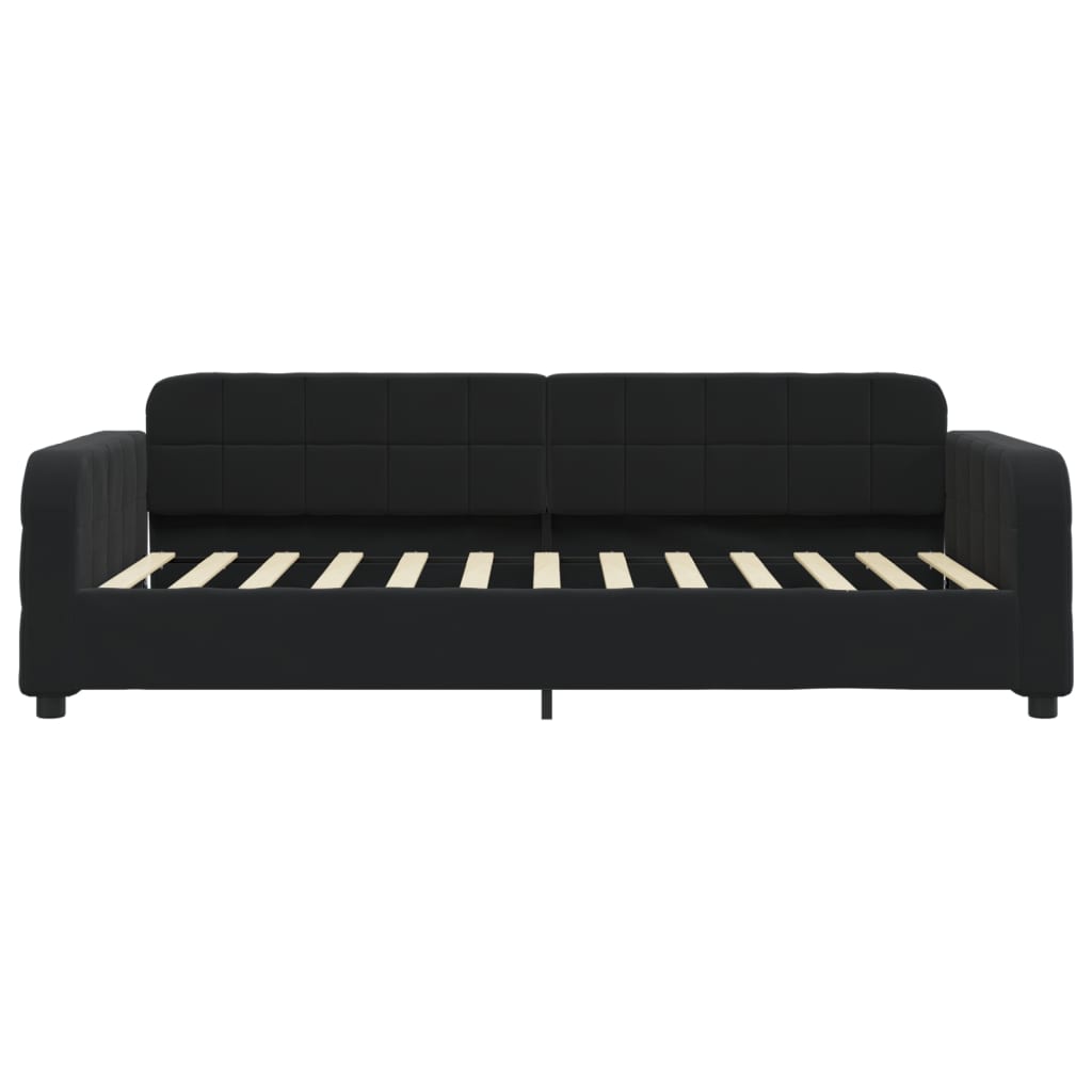 vidaXL Sofá cama con colchón terciopelo negro 90x200 cm