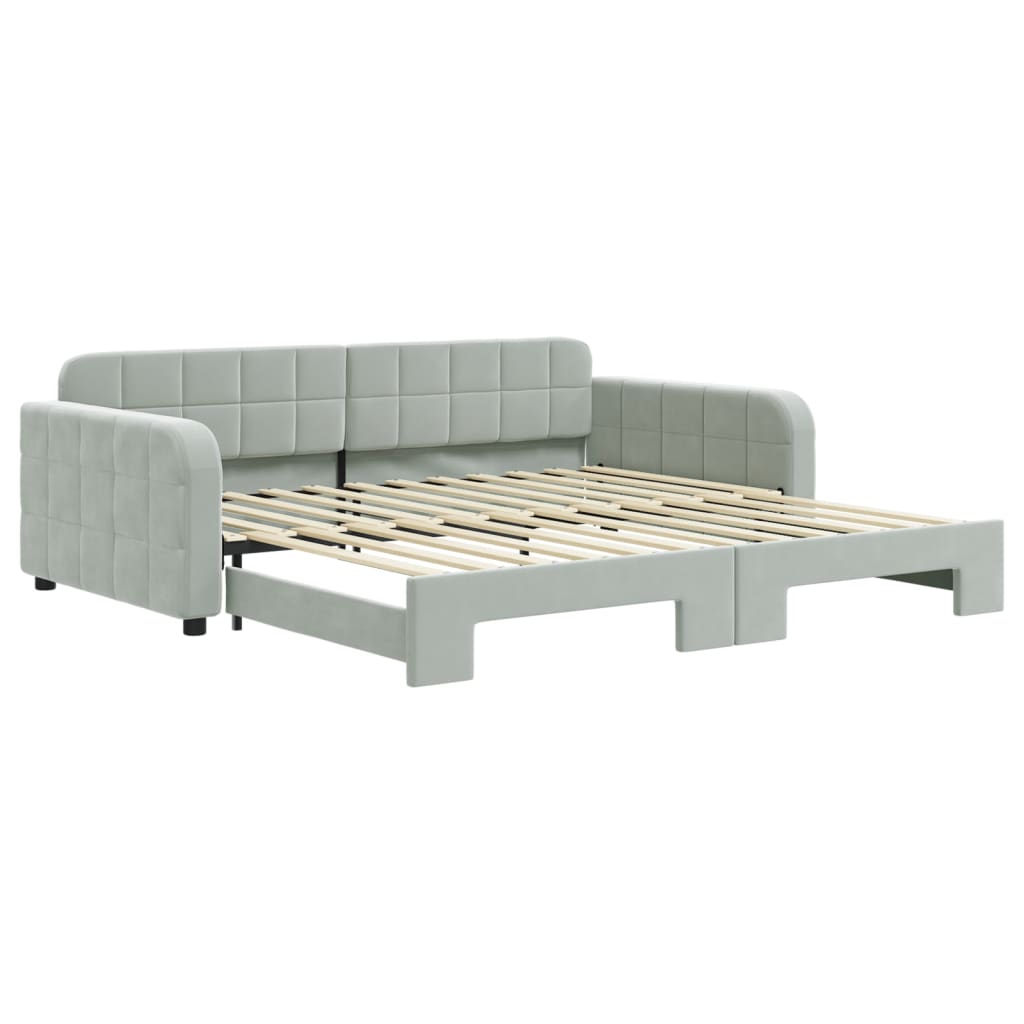 vidaXL Sofá cama nido terciopelo gris claro 100x200 cm