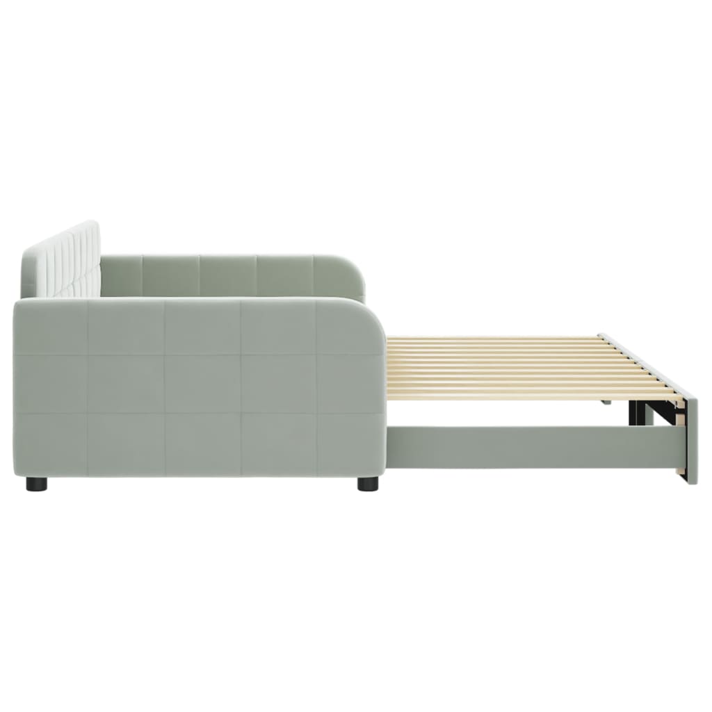 vidaXL Sofá cama nido terciopelo gris claro 100x200 cm