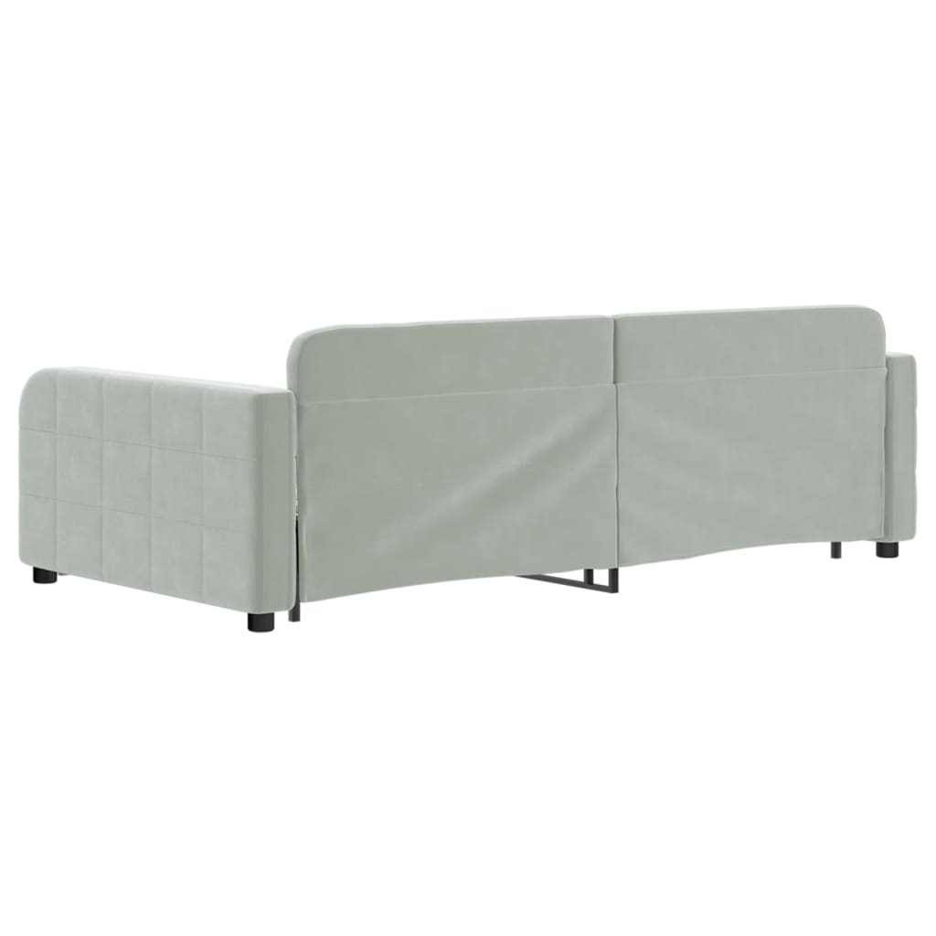 vidaXL Sofá cama nido terciopelo gris claro 100x200 cm