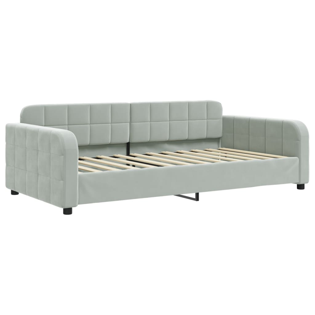 vidaXL Sofá cama nido terciopelo gris claro 100x200 cm