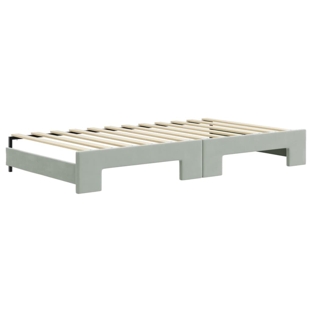 vidaXL Sofá cama nido terciopelo gris claro 100x200 cm