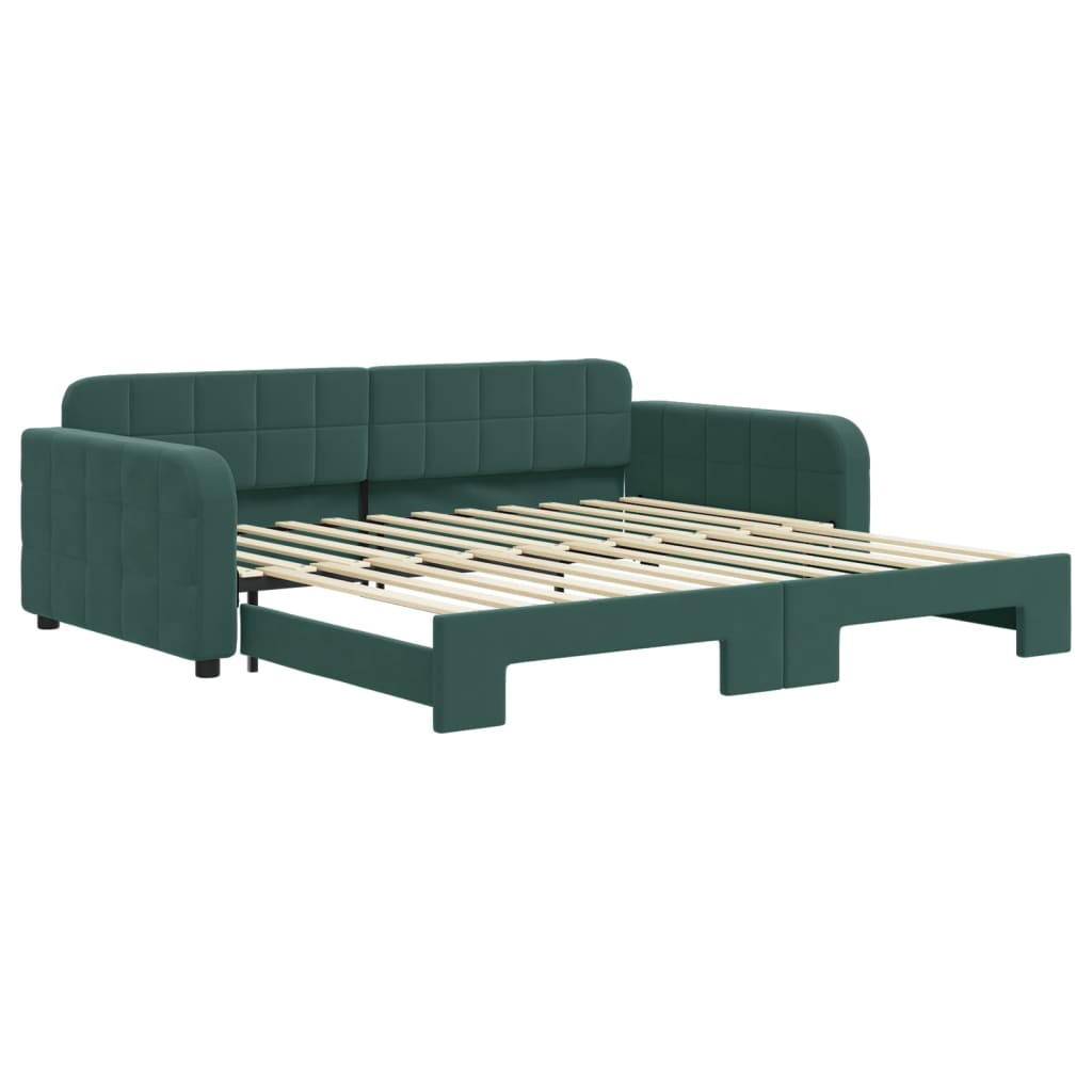 vidaXL Sofá cama nido terciopelo verde oscuro 100x200 cm