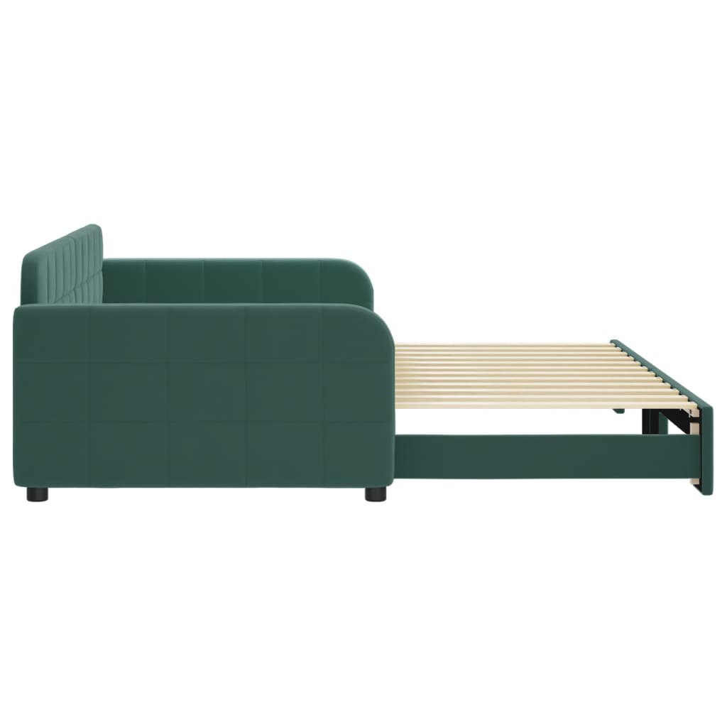 vidaXL Sofá cama nido terciopelo verde oscuro 100x200 cm