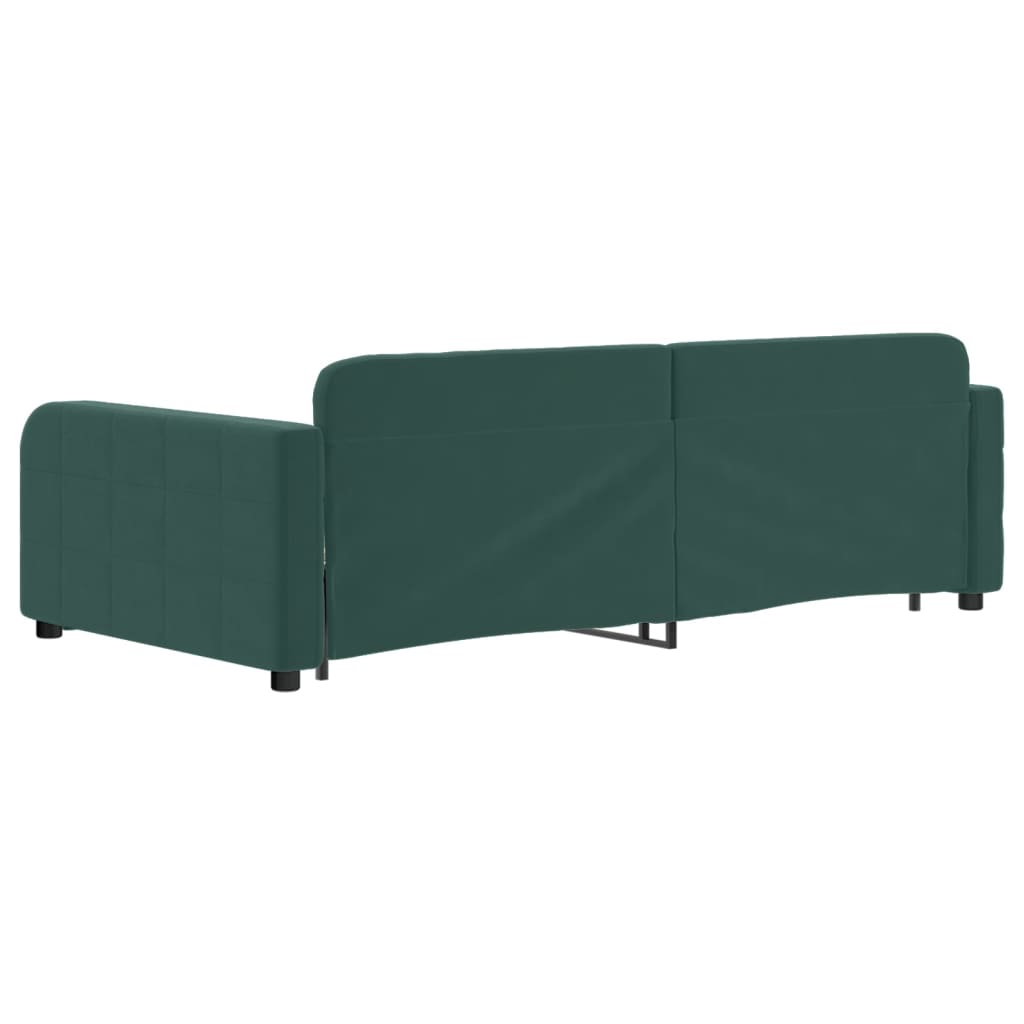 vidaXL Sofá cama nido terciopelo verde oscuro 100x200 cm