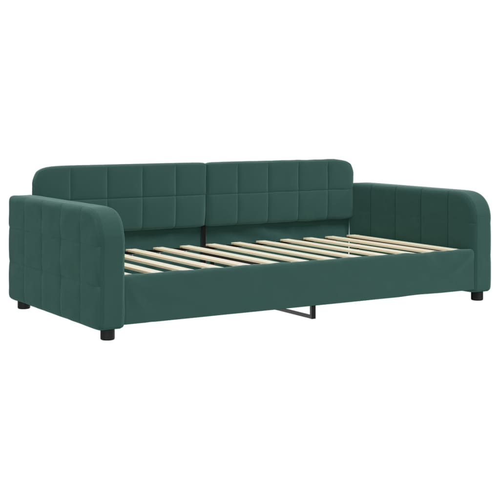 vidaXL Sofá cama nido terciopelo verde oscuro 100x200 cm