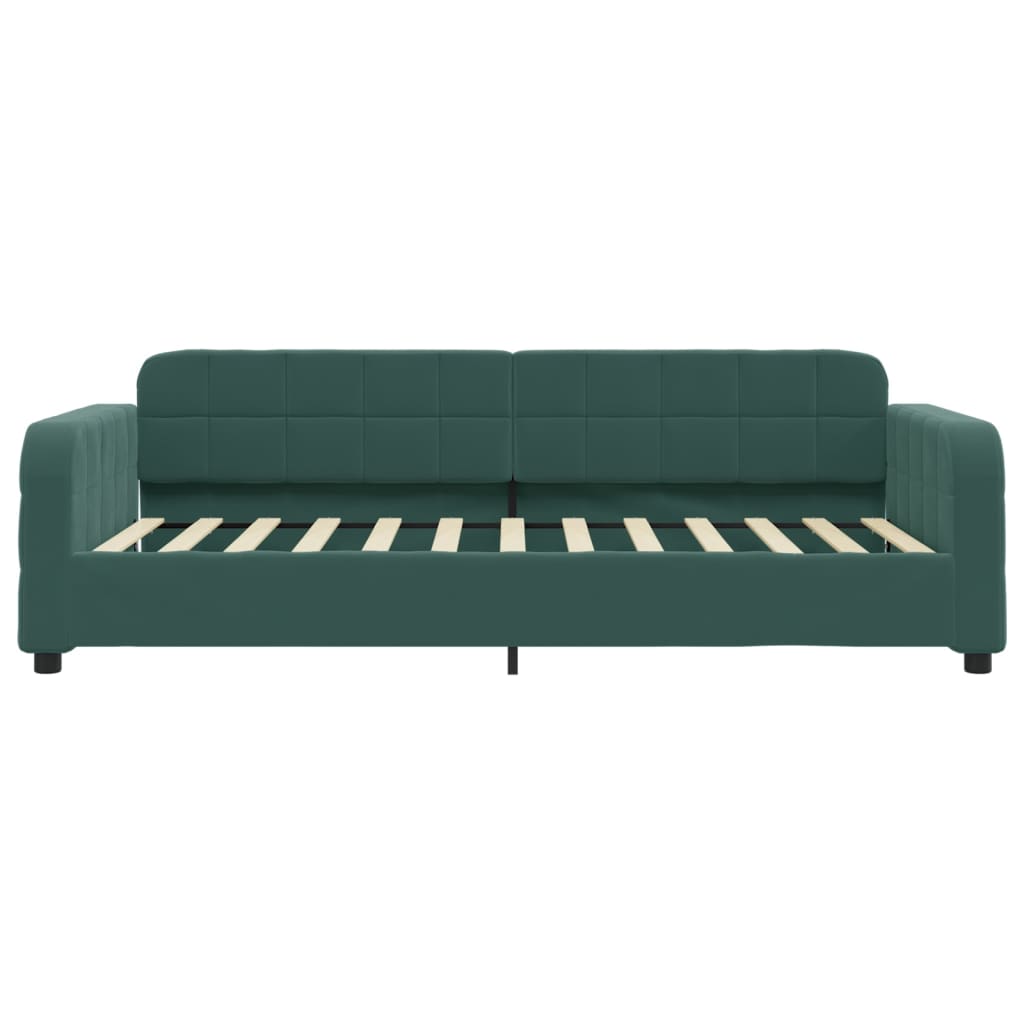 vidaXL Sofá cama nido terciopelo verde oscuro 100x200 cm