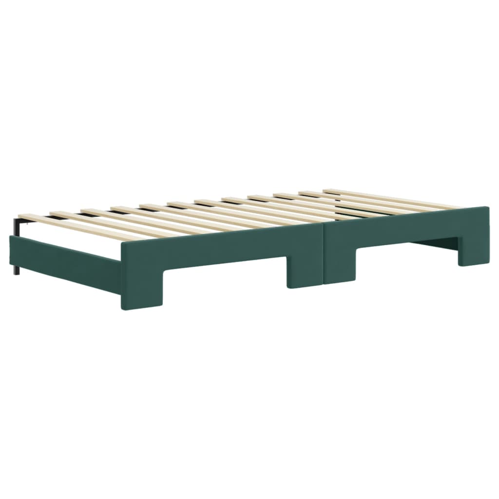 vidaXL Sofá cama nido terciopelo verde oscuro 100x200 cm