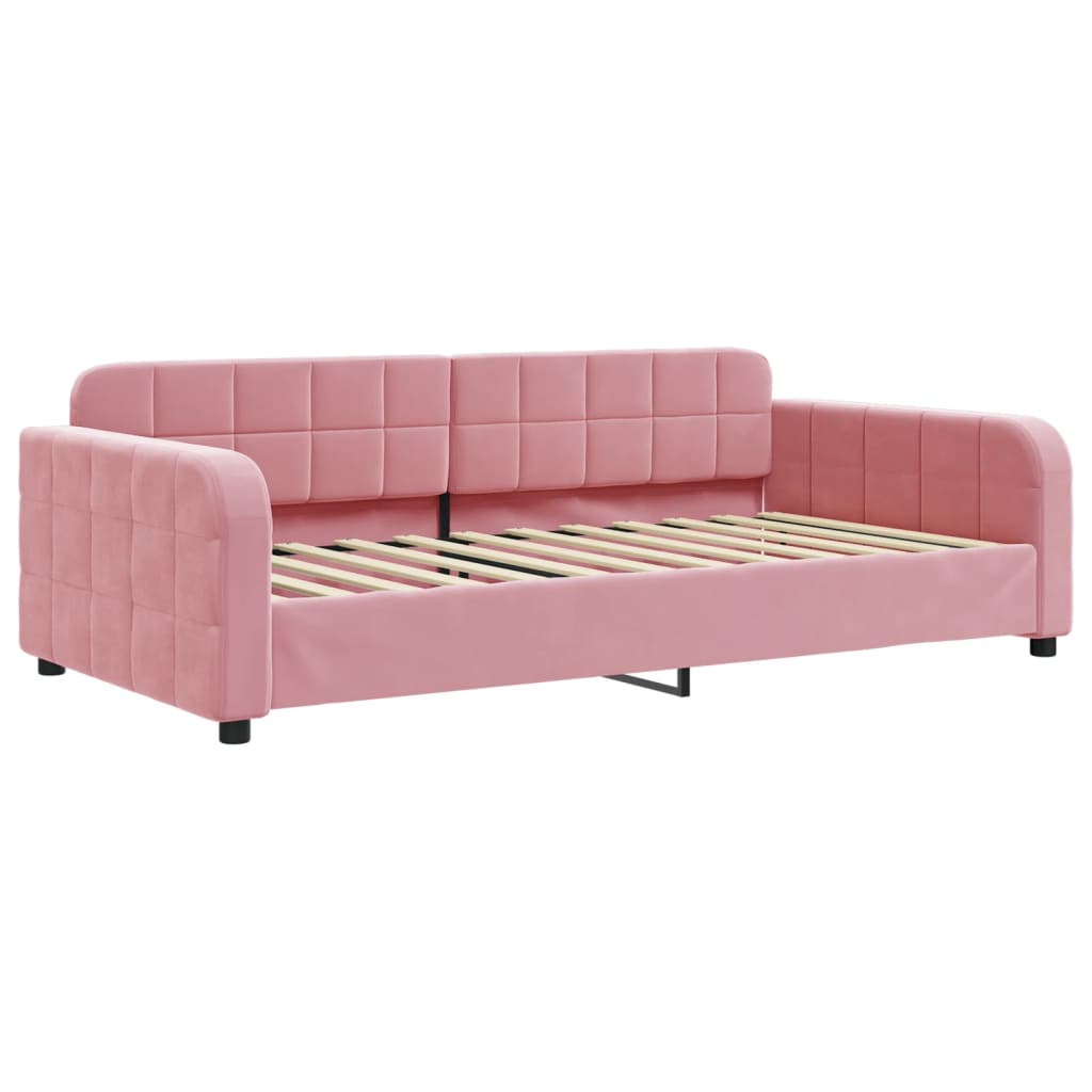 vidaXL Sofá cama nido con colchón terciopelo rosa 90x200 cm