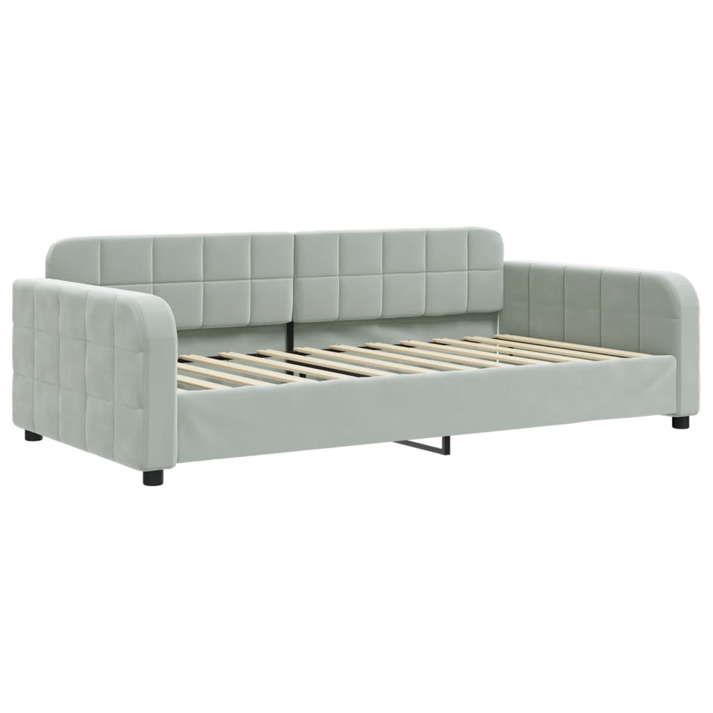 vidaXL Sofá cama nido con colchón terciopelo gris claro 100x200 cm