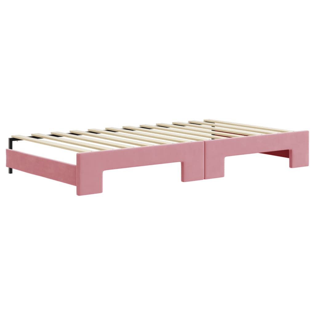 vidaXL Sofá cama nido con colchón terciopelo rosa 100x200 cm