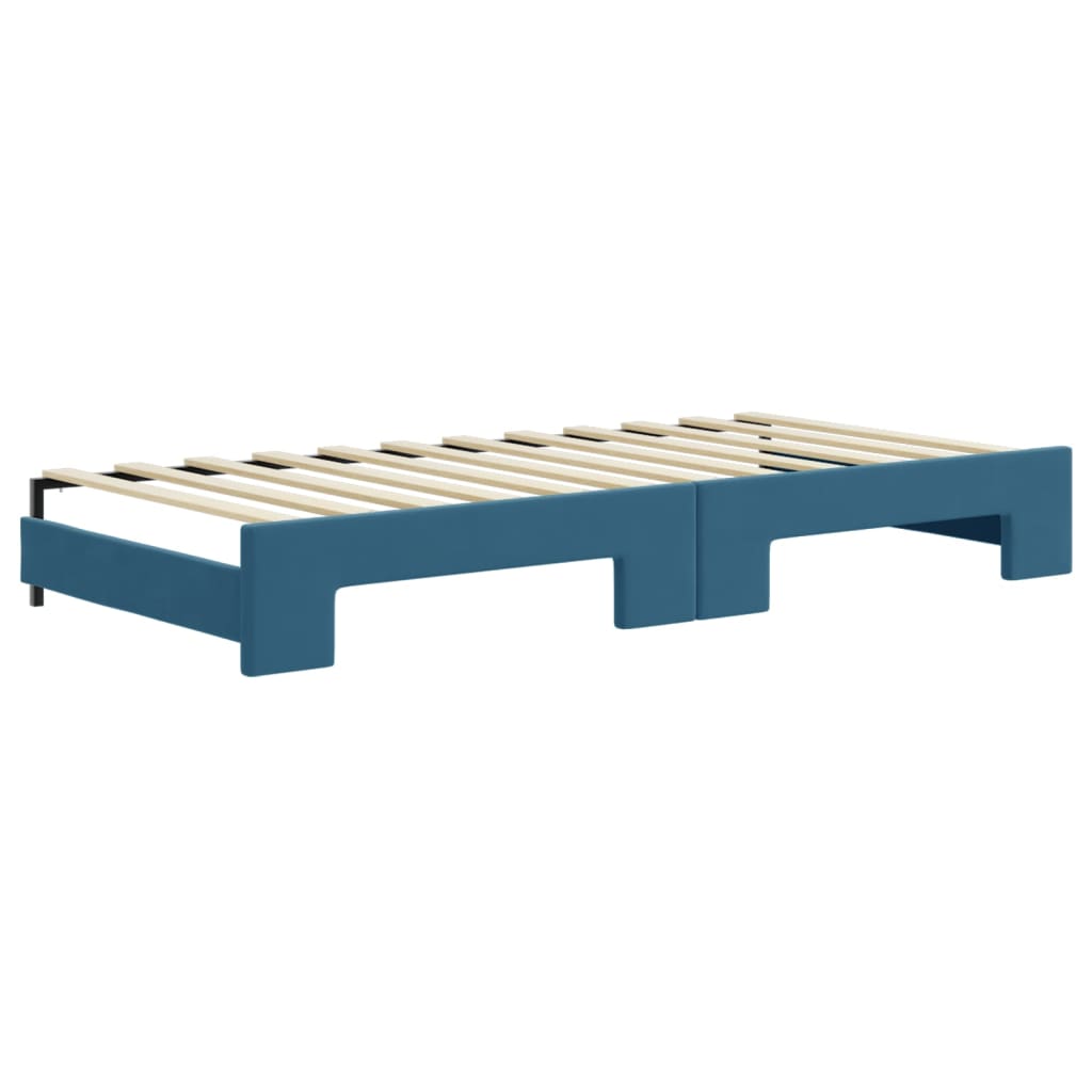 vidaXL Sofá cama nido con cajones terciopelo azul 90x200 cm