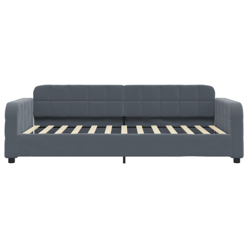 vidaXL Sofá cama nido con cajones terciopelo gris oscuro 90x200 cm