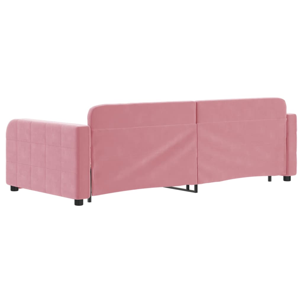 vidaXL Sofá cama nido con cajones terciopelo rosa 90x200 cm