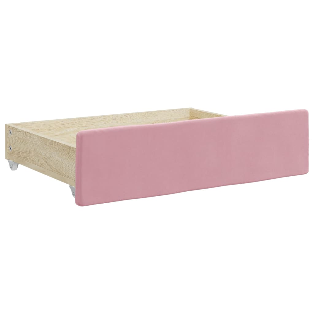 vidaXL Sofá cama nido con cajones terciopelo rosa 90x200 cm