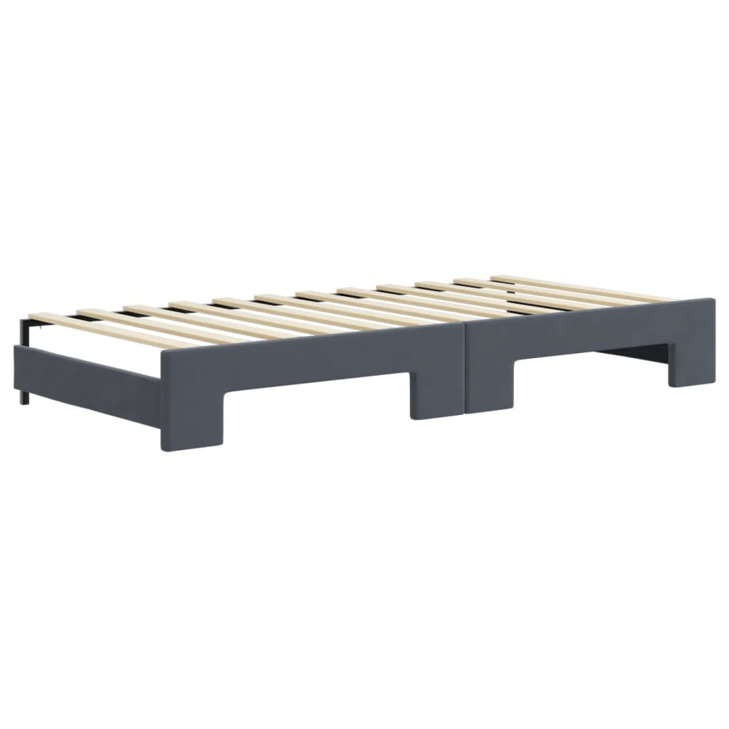 vidaXL Sofá cama nido con cajones terciopelo gris oscuro 90x200 cm