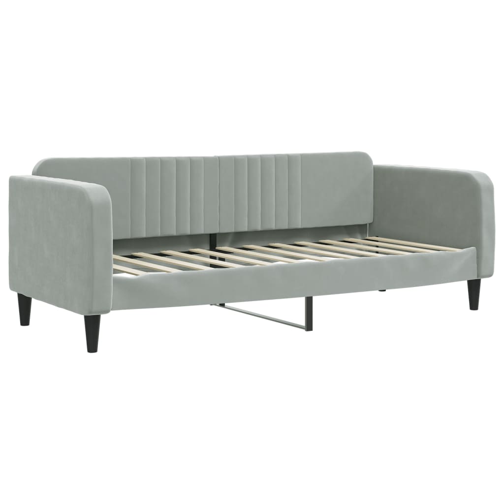 vidaXL Sofá cama con colchón terciopelo gris claro 80x200 cm