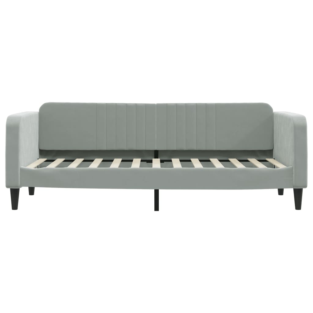 vidaXL Sofá cama con colchón terciopelo gris claro 80x200 cm