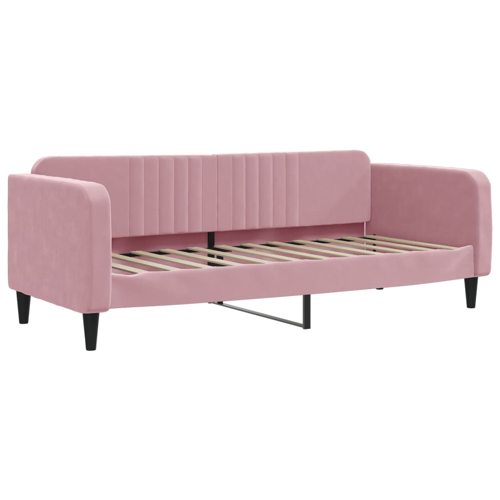 vidaXL Sofá cama con colchón terciopelo rosa 80x200 cm