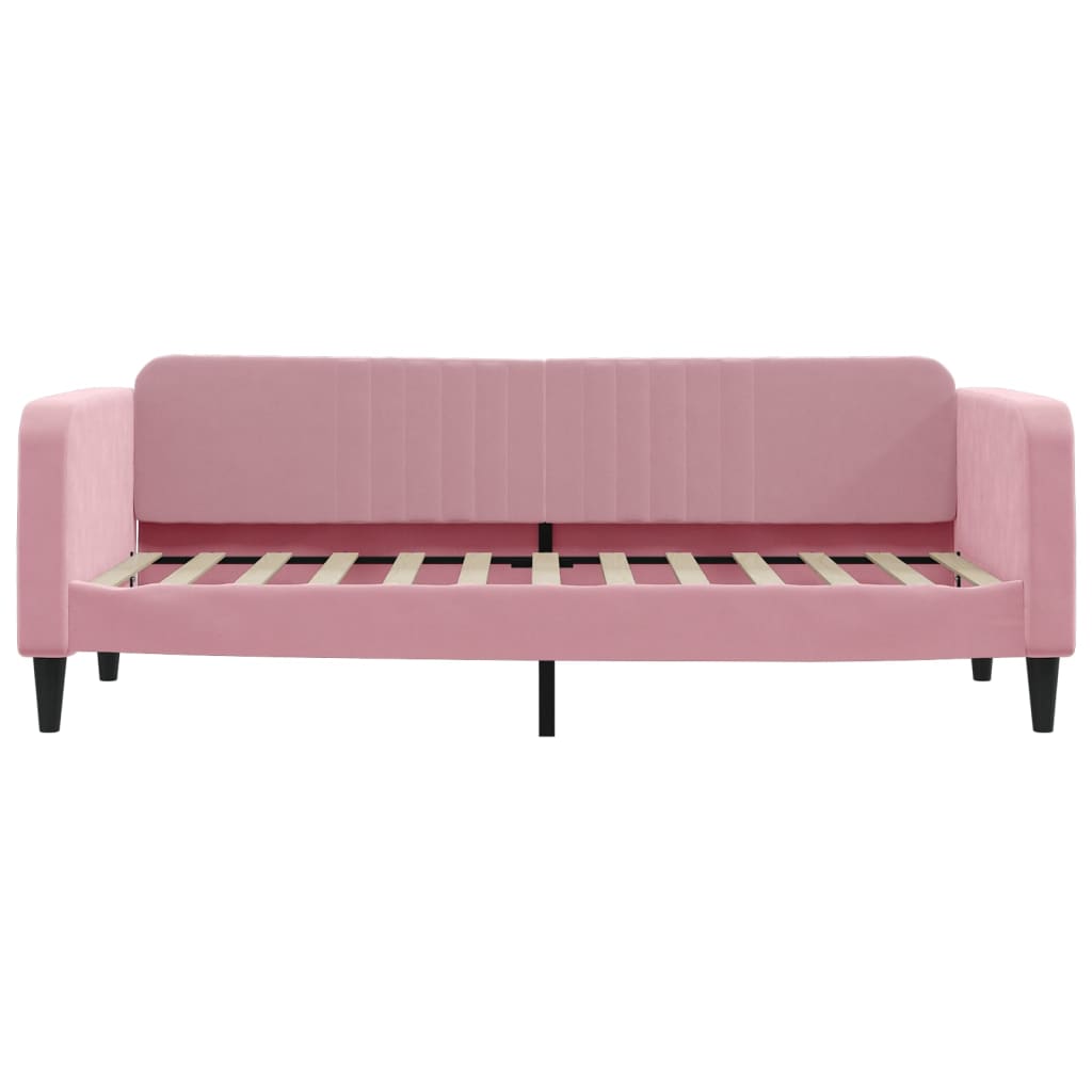 vidaXL Sofá cama con colchón terciopelo rosa 80x200 cm