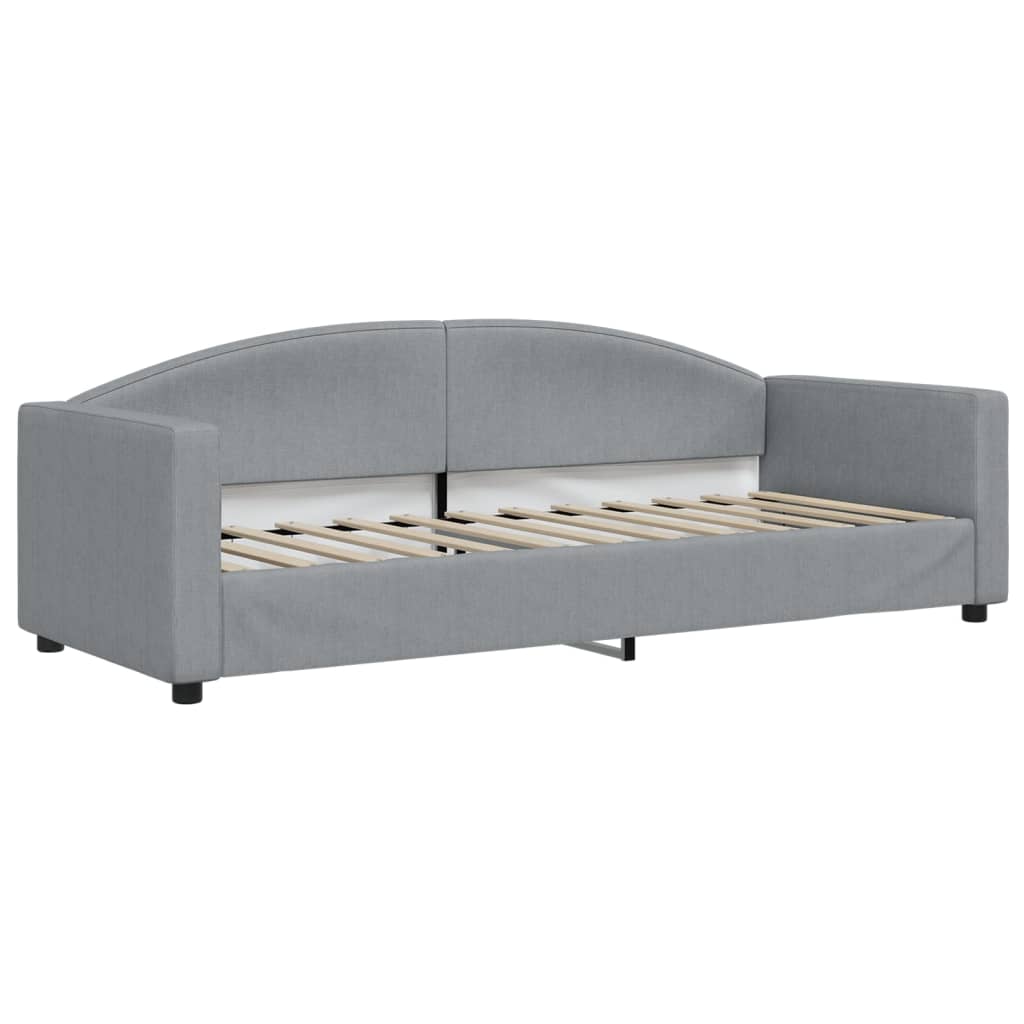 vidaXL Sofá cama nido con colchón tela gris claro 80x200 cm