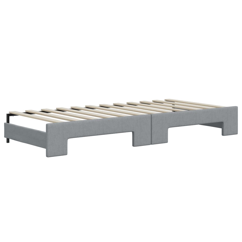 vidaXL Sofá cama nido con colchón tela gris claro 80x200 cm