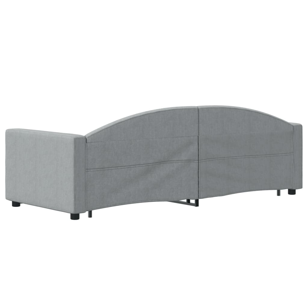 vidaXL Sofá cama nido con cajones tela gris claro 80x200 cm