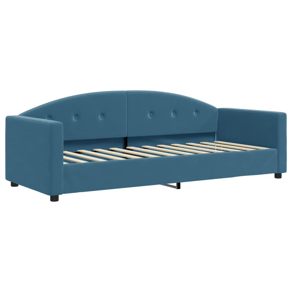 vidaXL Sofá cama con colchón terciopelo azul 80x200 cm